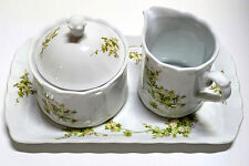 Eschenbach Bavaria Germany Zuckerdose & Milchkännchen mit Tabeltt Grüne Ranke