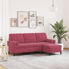 3-Sitzer-Sofa mit Fußhocker Liegesofa für Wohnzimmer Polstersofa Sessel TV Sofa