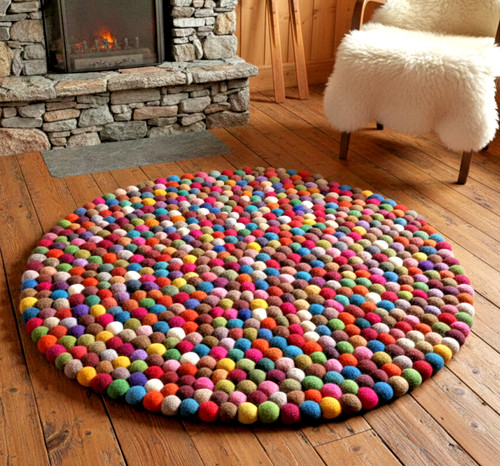 Großer regenbogen filz ball - großer,