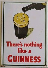 Guinness Glas-, Brauereien, Werbung,Emailschild,
