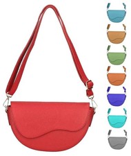 DAMEN LEDER Satteltasche TASCHE Saddle Schultertasche Umhängetasche Cross Bag 