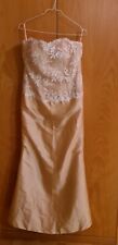 Abendkleid, trägerlos, Champagnerfarbe, lang mit Bolerojacke , neu 