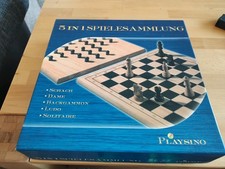 Holz Spielesammlung 5in1 - Schach, Mühle, Dame