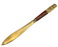 Vintage Messing-Brieföffner aus Thailand mit Buddha-Relief, Sammlerstück