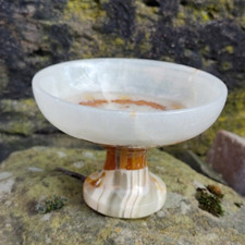 Onyx Fußschale Alabaster Marmor Vintage 284 gr Deko Schale Esoterik