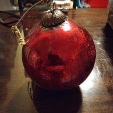 Glaskugel craclee Rot 10cm •