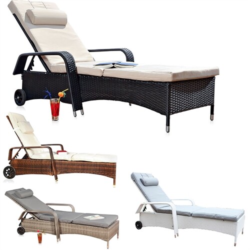 Sonnenliege gartenliege rattan - gartenliege,