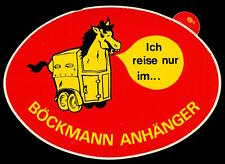 Werbe Aufkleber - Böckmann Pferde Anhänger - 15x11cm - Vintage Reklame 80er