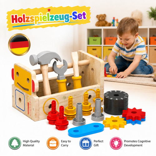 Holz spielzeug werkzeugkoffer - holz,