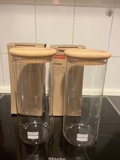 Bodum 8687-109-2 Yohki 4x Vorratsdosen mit Korkdeckel, 2.5L , Glas, Kork