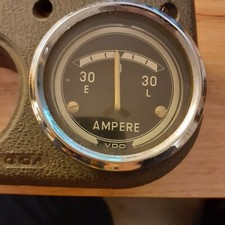 Oldtimer VDO Amperemeter  gebraucht 55 mm original VW T1 Samba Bus Dachbodenfund
