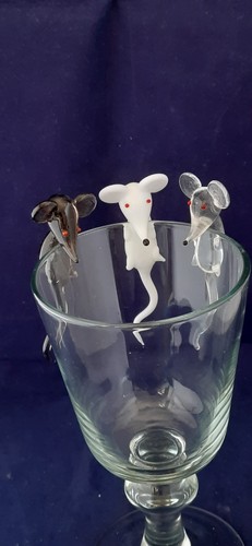 Glasmäuse braun weiss - , klar