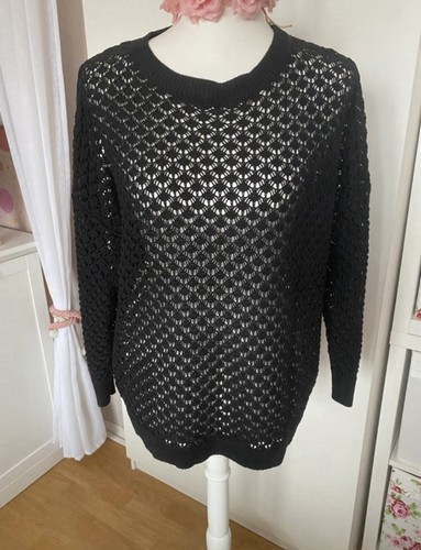 Damen netz pullover schwarz - damen,