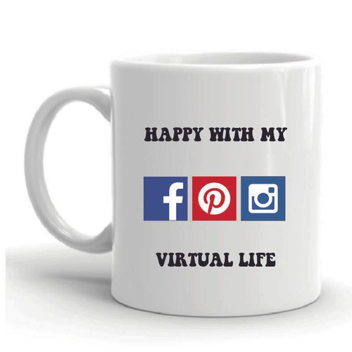Happy with virtual life - happy,