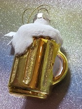 BIER  - BIERKRUG - BIERGLAS - Weihnachtskugel--Baumschmuck--CHRISTBAUMKUGEL