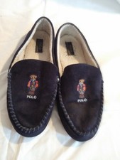 Ralph Lauren Polo Herren Hausschuhe Mokassins Gr. 45  getragen s. Scan #j293