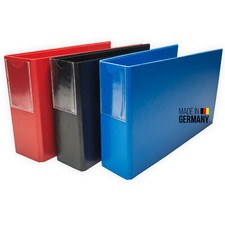 3 Bankordner  für Kontoauszüge mit Beschriftungstasche je 1x schwarz, blau, rot