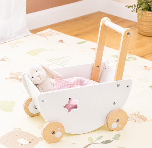Puppenwagen aus holz weiß - puppenwagen,