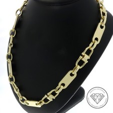 Wert 22.300,- Steigbügel Plättchen Kette 72 cm 585 Gold 14 Karat XXYY