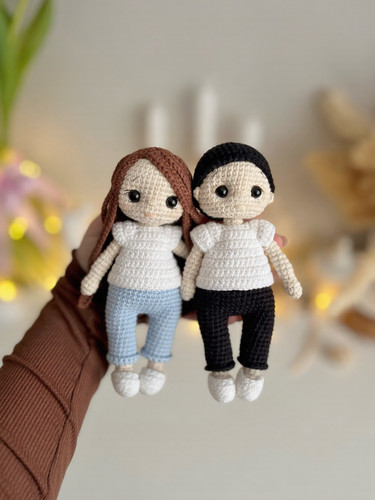 Amigurumi puppen paar - puppen,