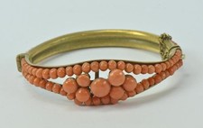 Armband Armreif mit Koralle Coralle antik Biedermeier 15,5 cm top