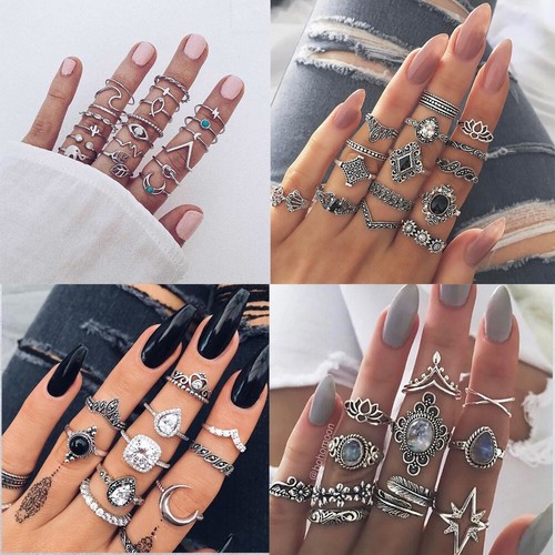 50stk damen ringe - ringe, silber