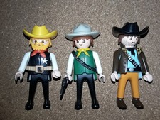 PLAYMOBIL Geobra Western ACW 3 Figuren Sheriff + Cowboy + Mann mit Dreitagebart