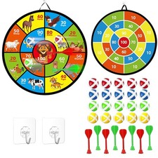 Dartscheibe Faltbar Klett 28 Zoll mit 20 Bälle 8 Pfeile 2 Haken Wurfspiel Kinder