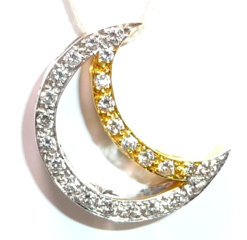 Anhänger mond 750 gold 50 - anhänger, 0.50