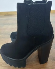 plateau stiefeletten schwarz