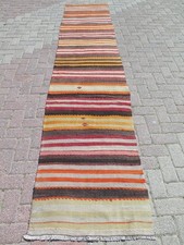 Extra Langer Kelim Läufer, Teppichläufer, Flur Türkischer Teppich, Gang Teppi...