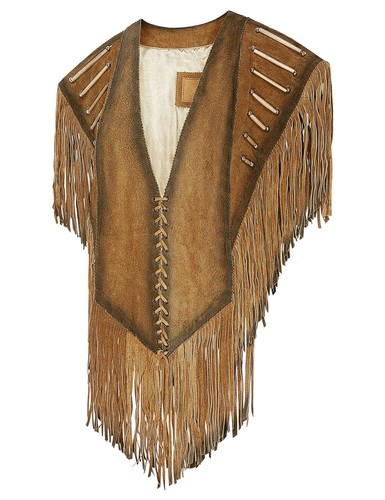 Fransen poncho rindsleder - fransen-poncho,