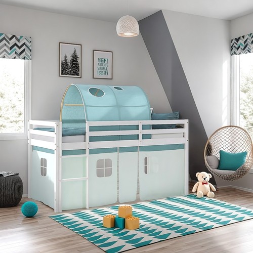 Hochbett 90x200 kinderbett mit - hochbett,