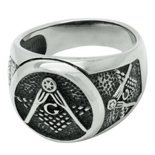 massiver Herrenring Siegelring Tempelritter Freimaurer Biker Gothik Style 