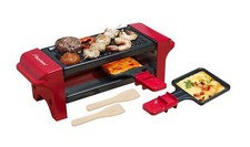 Raclette für 1 bis 2 Personen Mini Tischgrill mit zwei Pfännchen und zwei Hol...