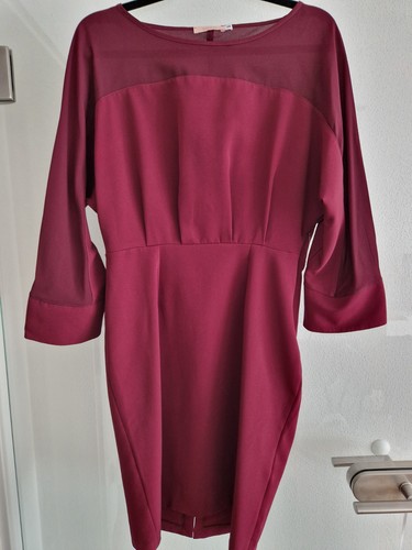 Bordeauxrotes midi kleid - bordeauxrotes, midi-kleid