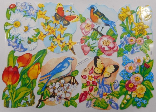 Glanzbilder vogel blume tulpe - vogel,