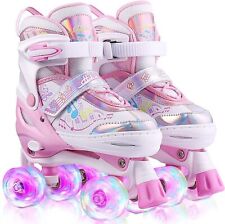 Kinder Rollschuhe Verstellbar M/LED Rollschuhe für Mädchen & Jungen Rollerskates