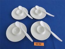 4 x Eierbecher mit Ablage + Löffel Ornamin Ø 110 mm Ex Bundeswehr BW