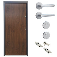 B-Ware Nebeneingangstür #QH07 Alu-Stahl Tür ATU68 mit Zarge DIN Rechts 90x207cm