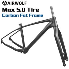 AIRWOLF Carbon Fiber Fat Bike Frame+Fork Snow MTB Fahrradrahmen T1000 5.0" tire