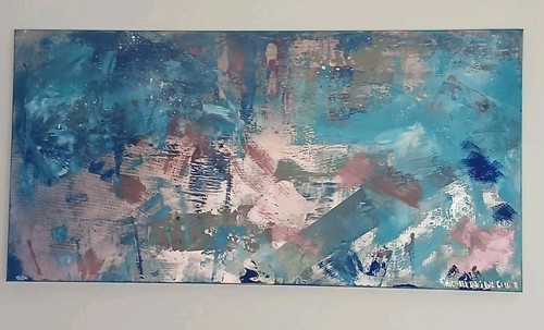 Lisboa acrylbild abstrakt - -,
