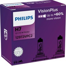 2x PHILIPS VisionPlus +60% H7 12V/55W für MB E-KLASSE W210 W211 W212 W213 S213