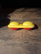 1 DDR Eierbox Gelb Rot mit Löffel Ohne Salzstreuer Rar Vintage (K1)
