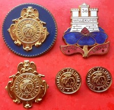 SET 5x SCHLARAFFIA Männer ORDEN Abzeichen Vereinigung Ritter Willekumm HAMBURG