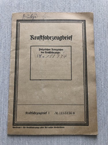 Alter kraftfahrzeugbrief von - ,