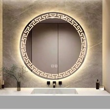 YOSHOOT Badspiegel mit Beleuchtung, 60cm Runder Wandspiegel LED-Beleuchtung,