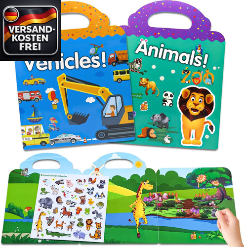 Wiederverwendbares stickerbuch - wiederverwendbares,