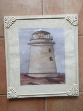 Leuchtturm, gerahmt, Shabby
