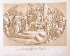 Perino del Vaga / Sueur Alexander the Great Chiaroscuro etching 1728
